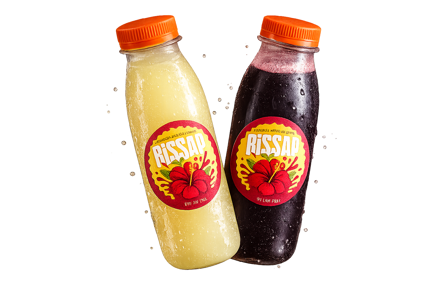 Bouteilles de bissap et gingembre