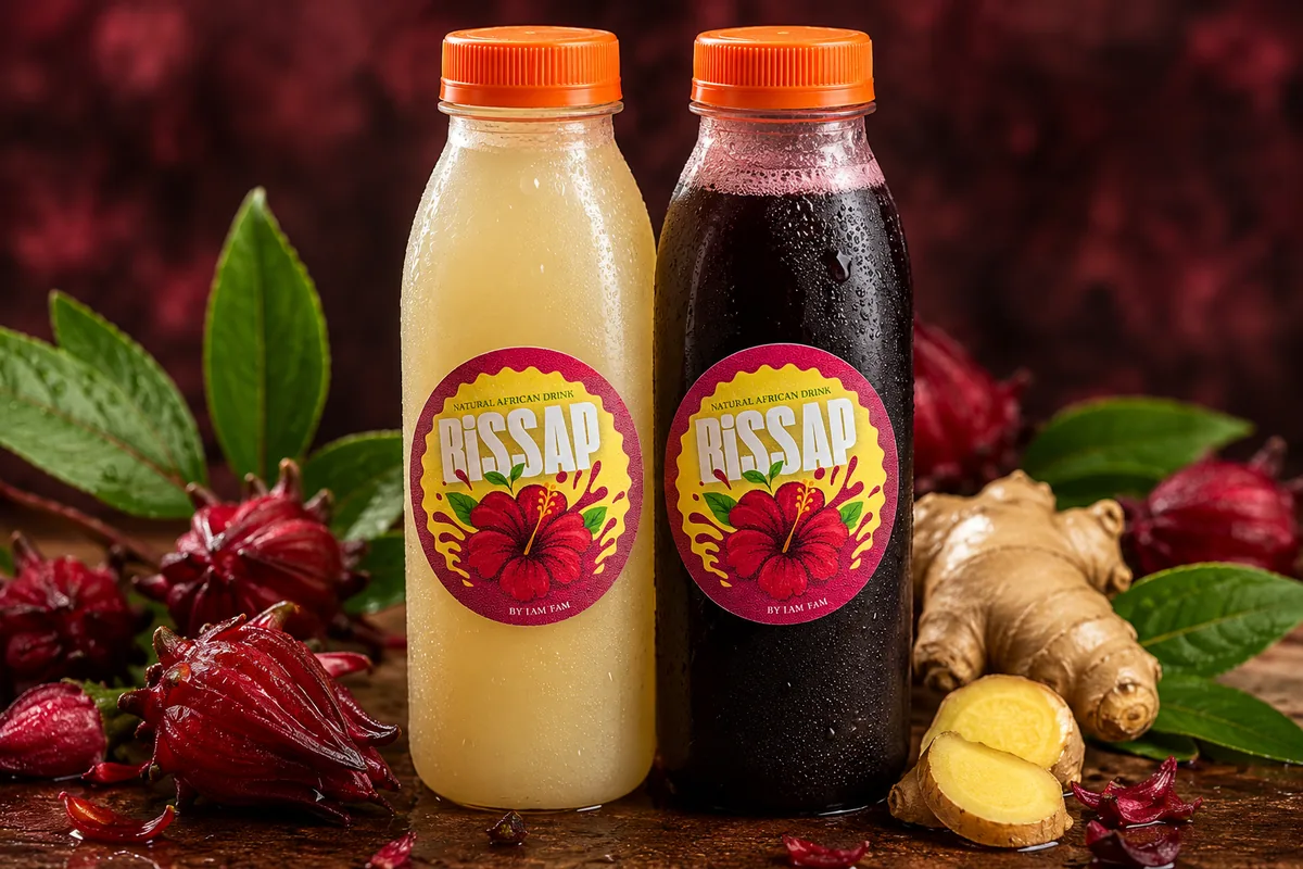 Bouteilles de bissap et gingembre livrées à Lyon